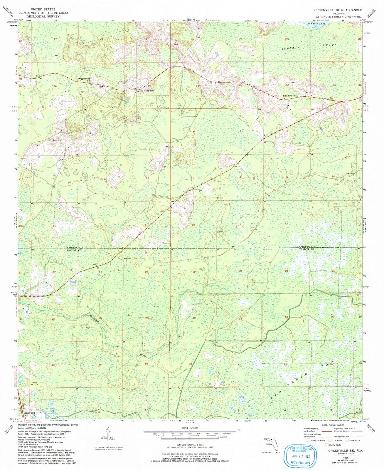 1955 Greenville, FL - Florida - USGS Topographic Map