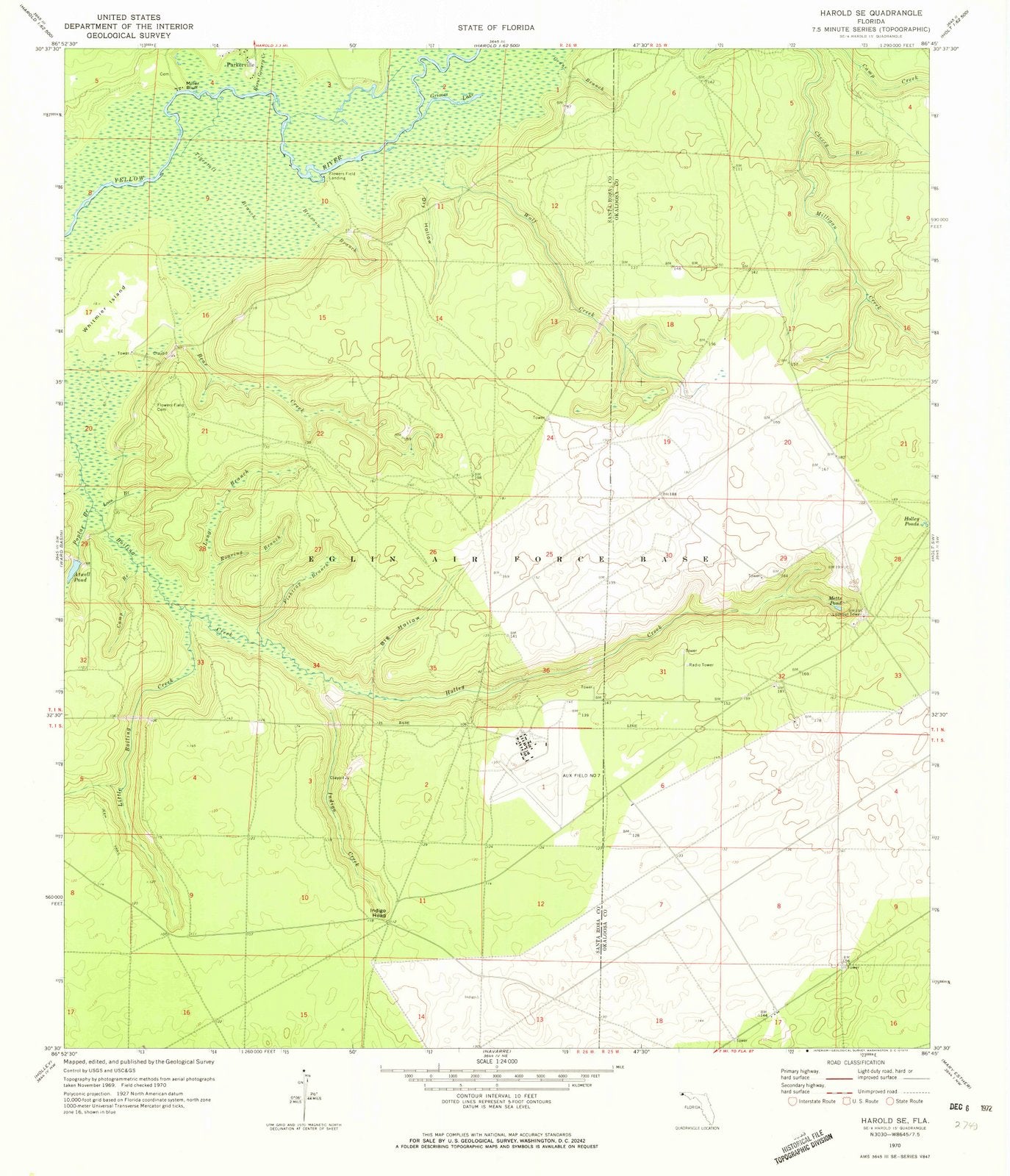 1970 Harold, FL - Florida - USGS Topographic Map