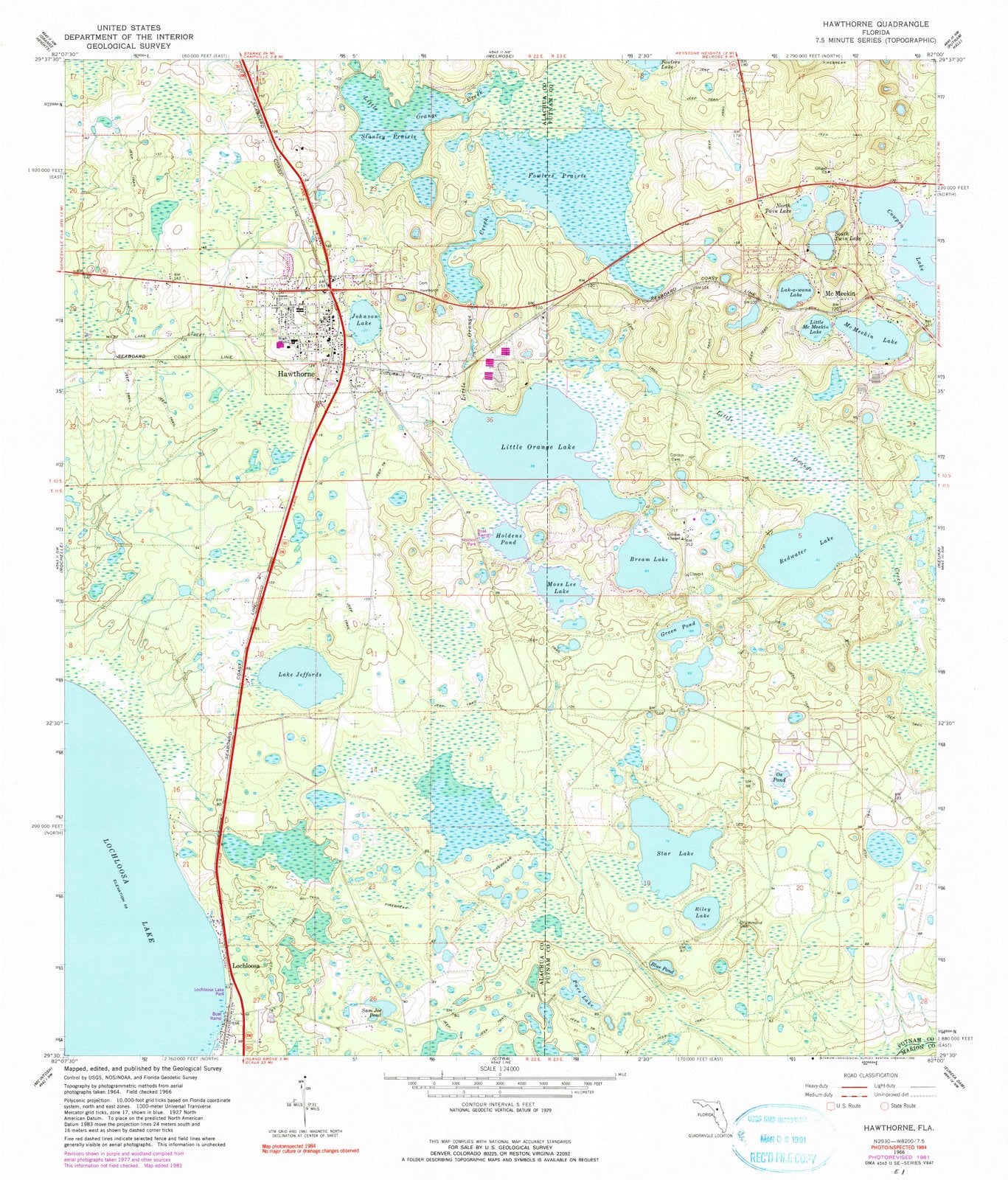 1966 Hawthorne, FL - Florida - USGS Topographic Map