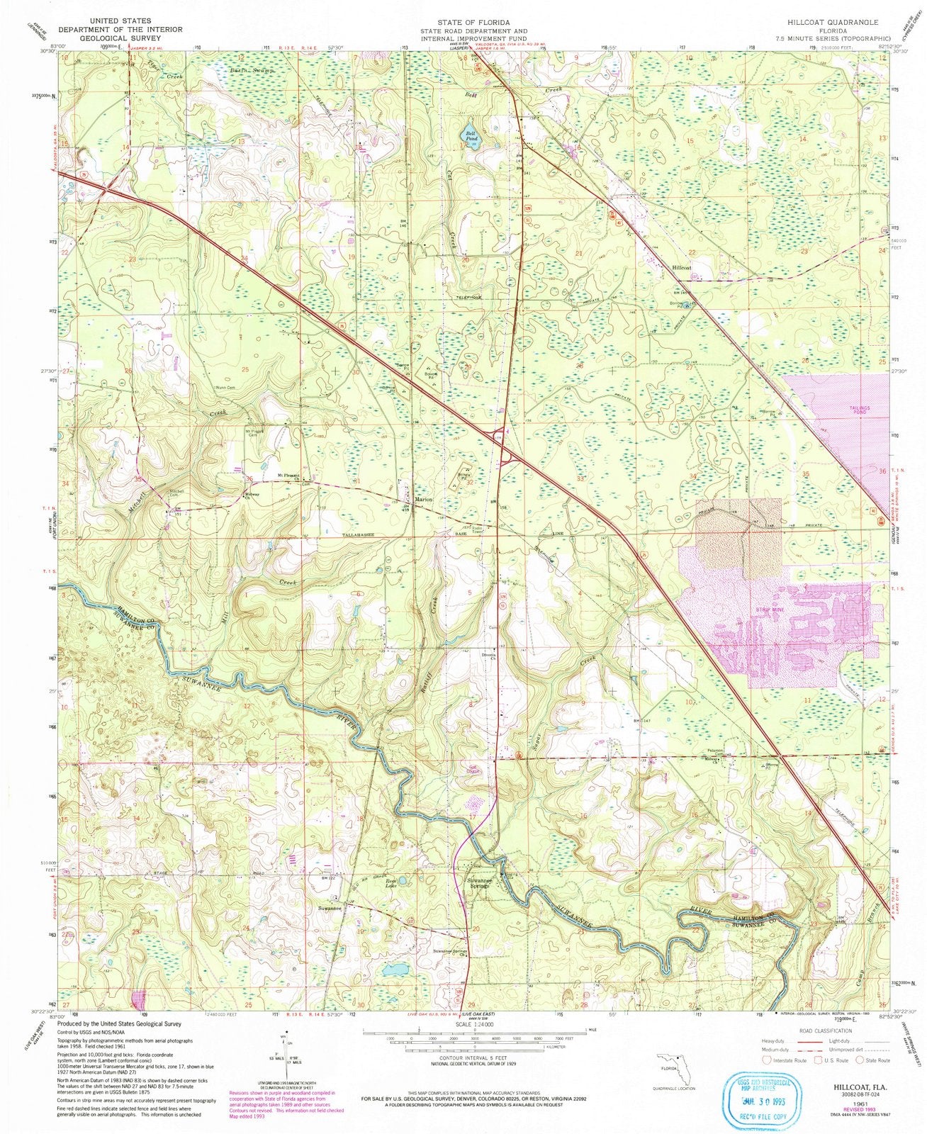 1961 Hillcoat, FL - Florida - USGS Topographic Map