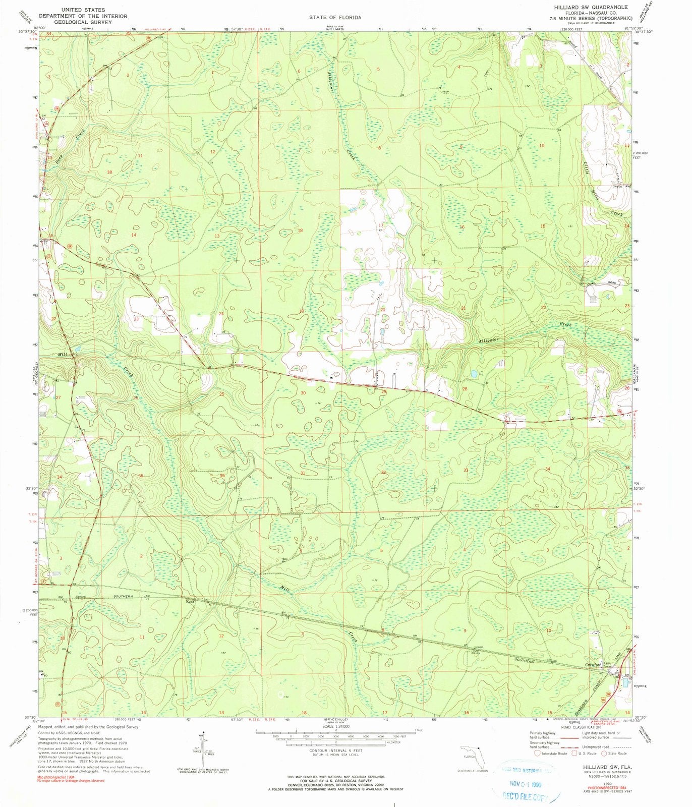 1970 Hilliard, FL - Florida - USGS Topographic Map v2