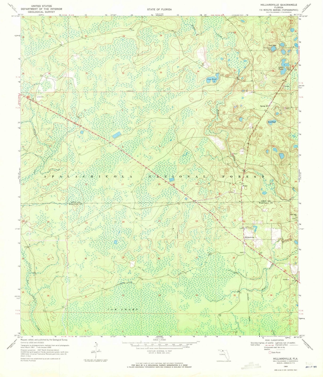 1969 Hilliardville, FL - Florida - USGS Topographic Map
