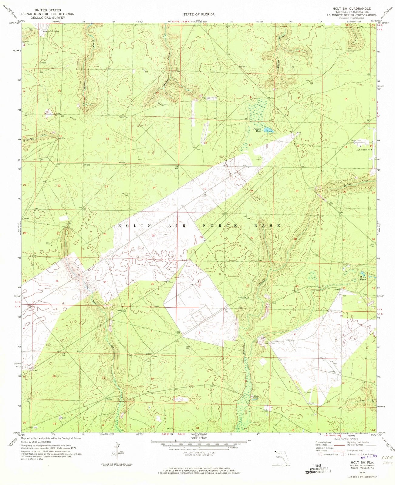 1970 Holt, FL - Florida - USGS Topographic Map