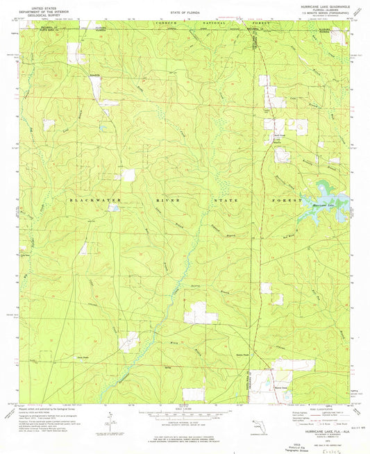 1973 Hurricane Lake, FL - Florida - USGS Topographic Map