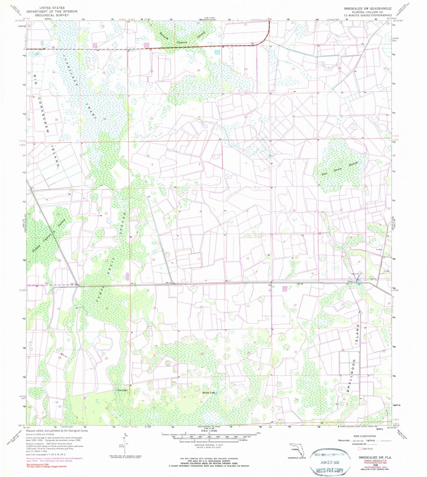 1958 Immokalee, FL - Florida - USGS Topographic Map v2