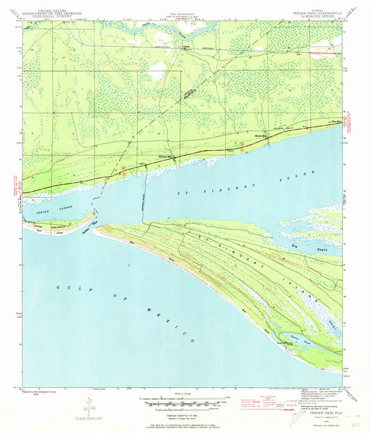 1943 Indian Pass, FL - Florida - USGS Topographic Map