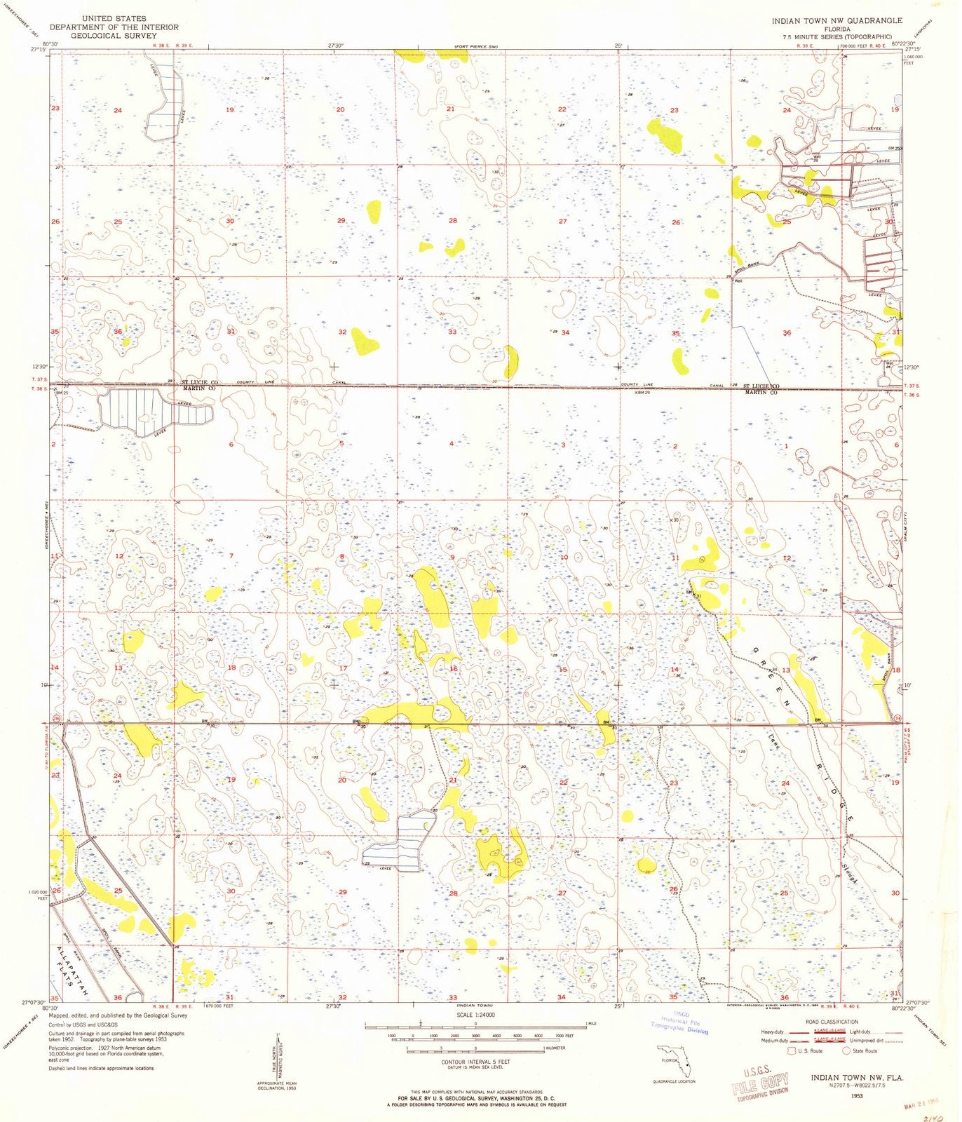 1953 Indian Town, FL - Florida - USGS Topographic Map