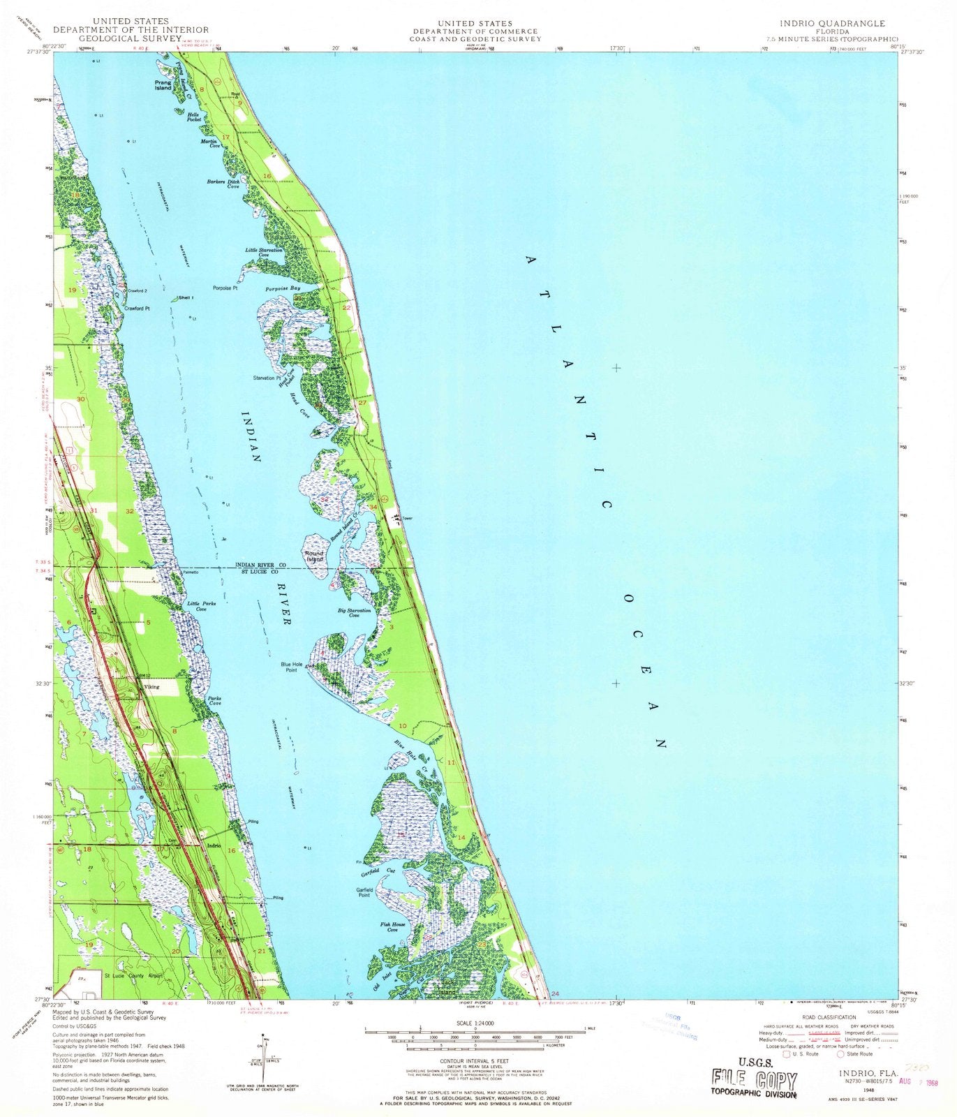 1948 Indrio, FL - Florida - USGS Topographic Map