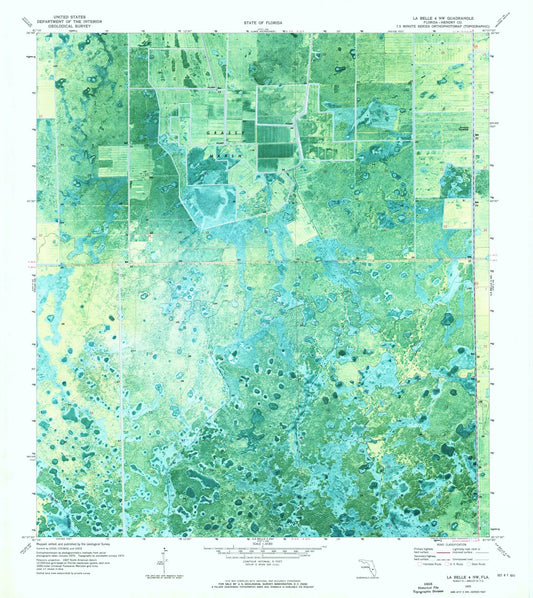 1970 La Belle 4, FL - Florida - USGS Topographic Map v2