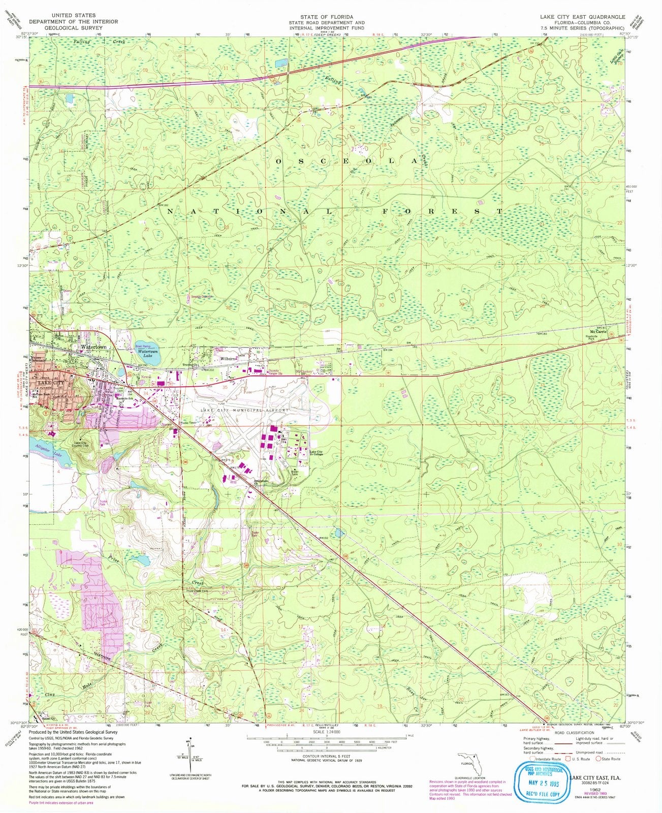 1962 Lake City East, FL - Florida - USGS Topographic Map