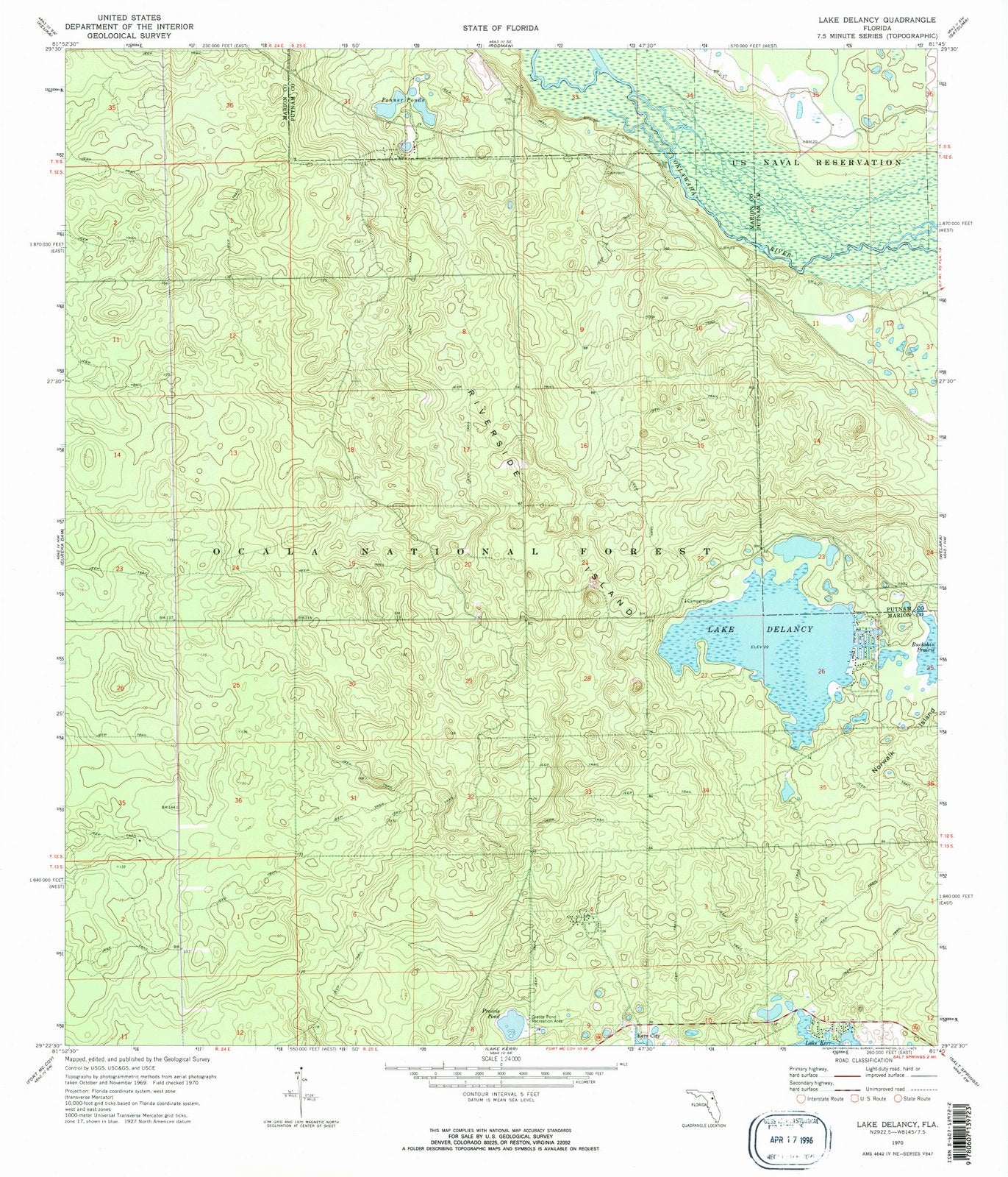 1970 Lakeelancy, FL - Florida - USGS Topographic Map