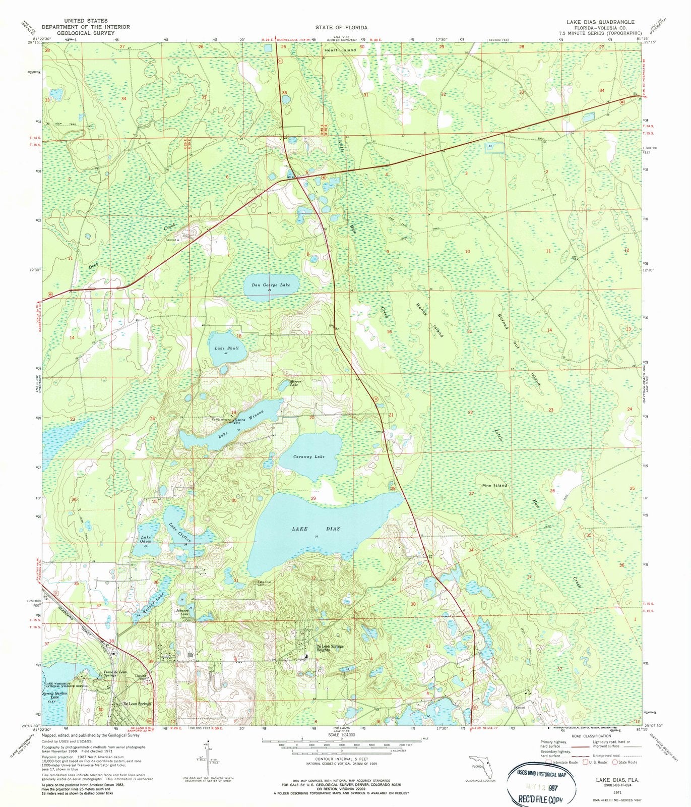 1971 Lakeias, FL - Florida - USGS Topographic Map