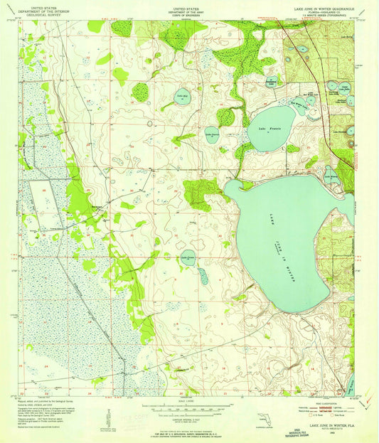 1953 Lake June in Winter, FL - Florida - USGS Topographic Map