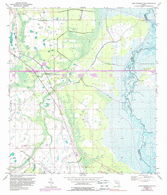 1953 Lake Poinsett, FL - Florida - USGS Topographic Map