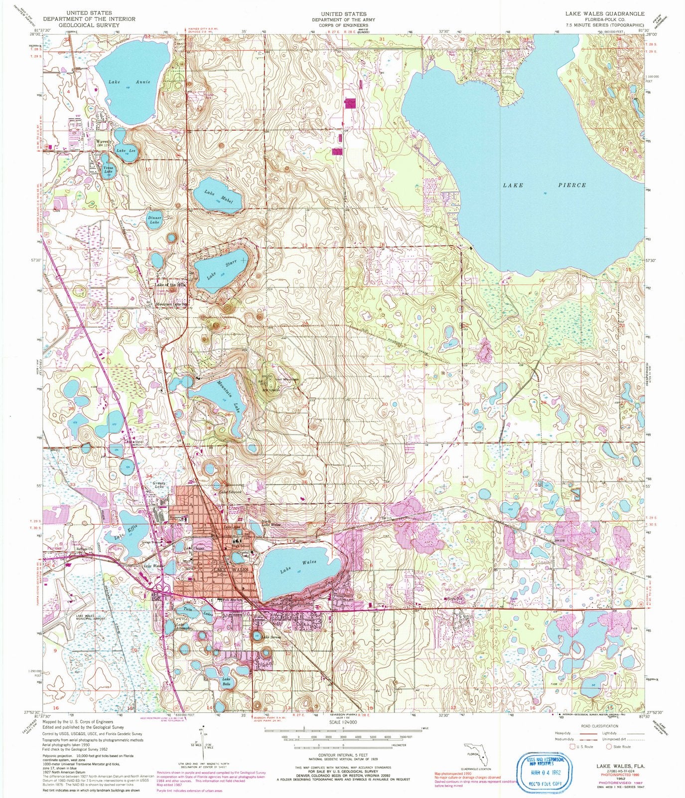 1952 Lake Wales, FL - Florida - USGS Topographic Map