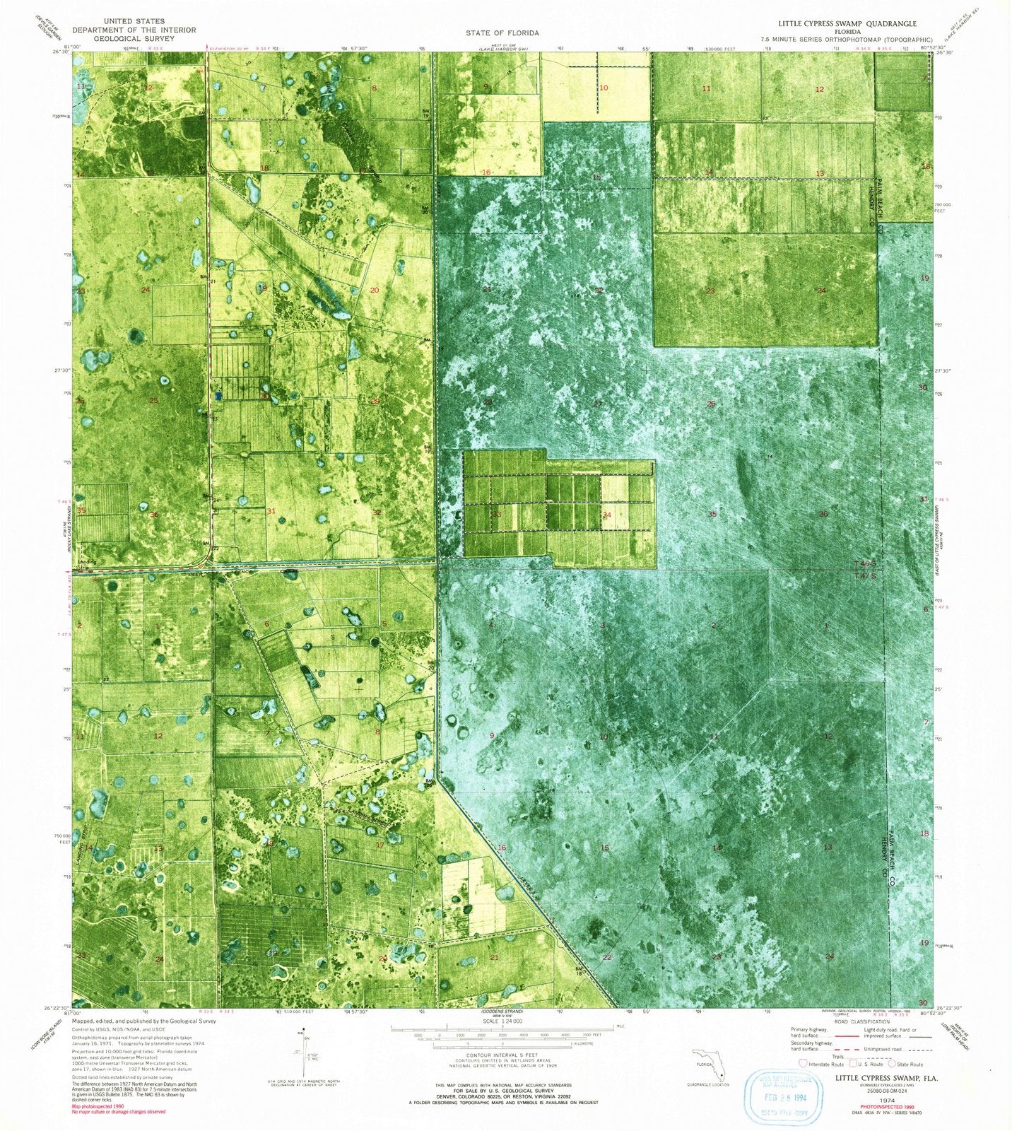 1974 Little Cypressamp, FL - Florida - USGS Topographic Map