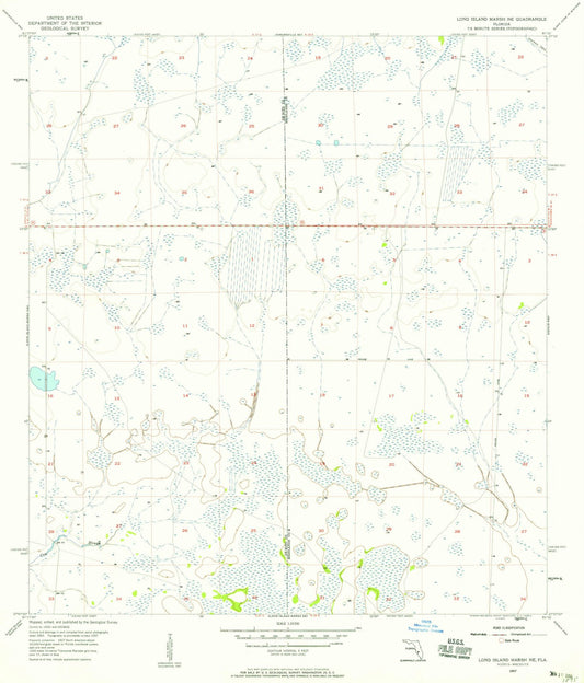 1957 Long Island Marsh, FL - Florida - USGS Topographic Map