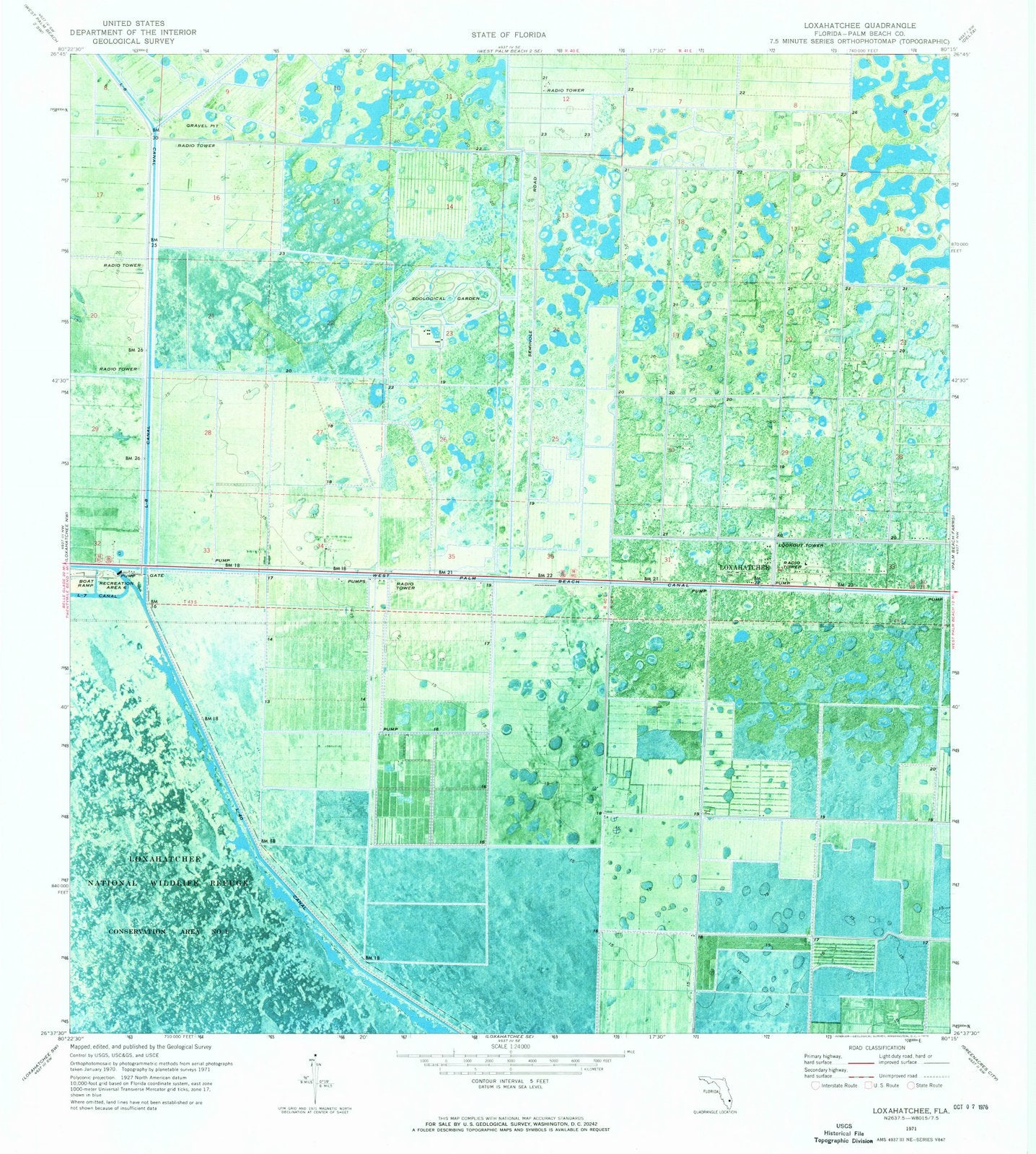 1971 Loxahatchee, FL - Florida - USGS Topographic Map