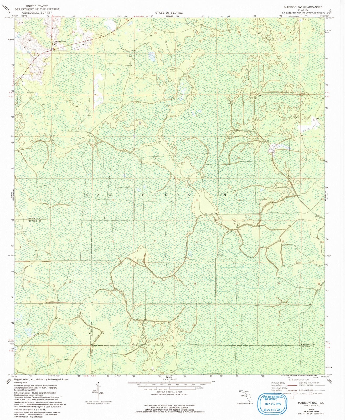 1958 Madison, FL - Florida - USGS Topographic Map v2