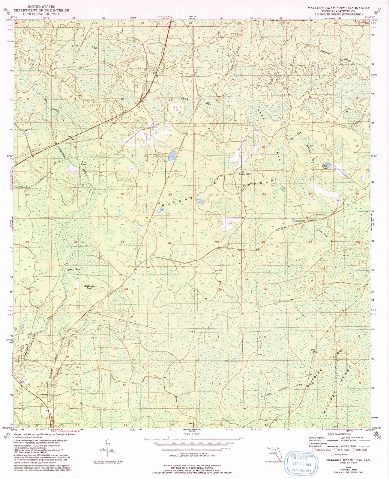 1954 Malloryamp, FL - Florida - USGS Topographic Map v2