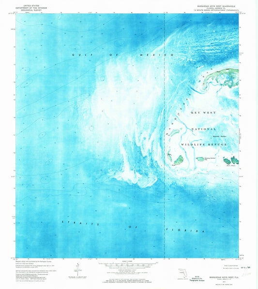 1971 Marquesas Keys West, FL - Florida - USGS Topographic Map