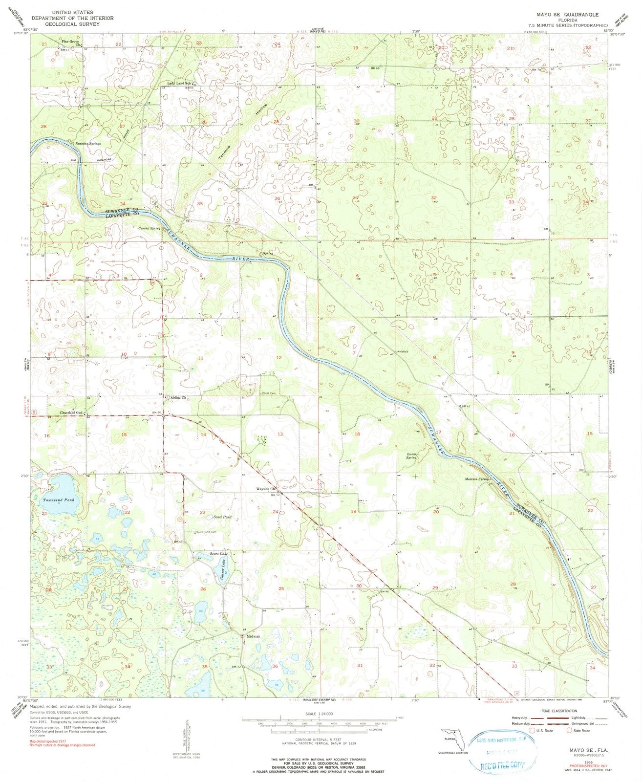 1955 Mayo, FL - Florida - USGS Topographic Map v2
