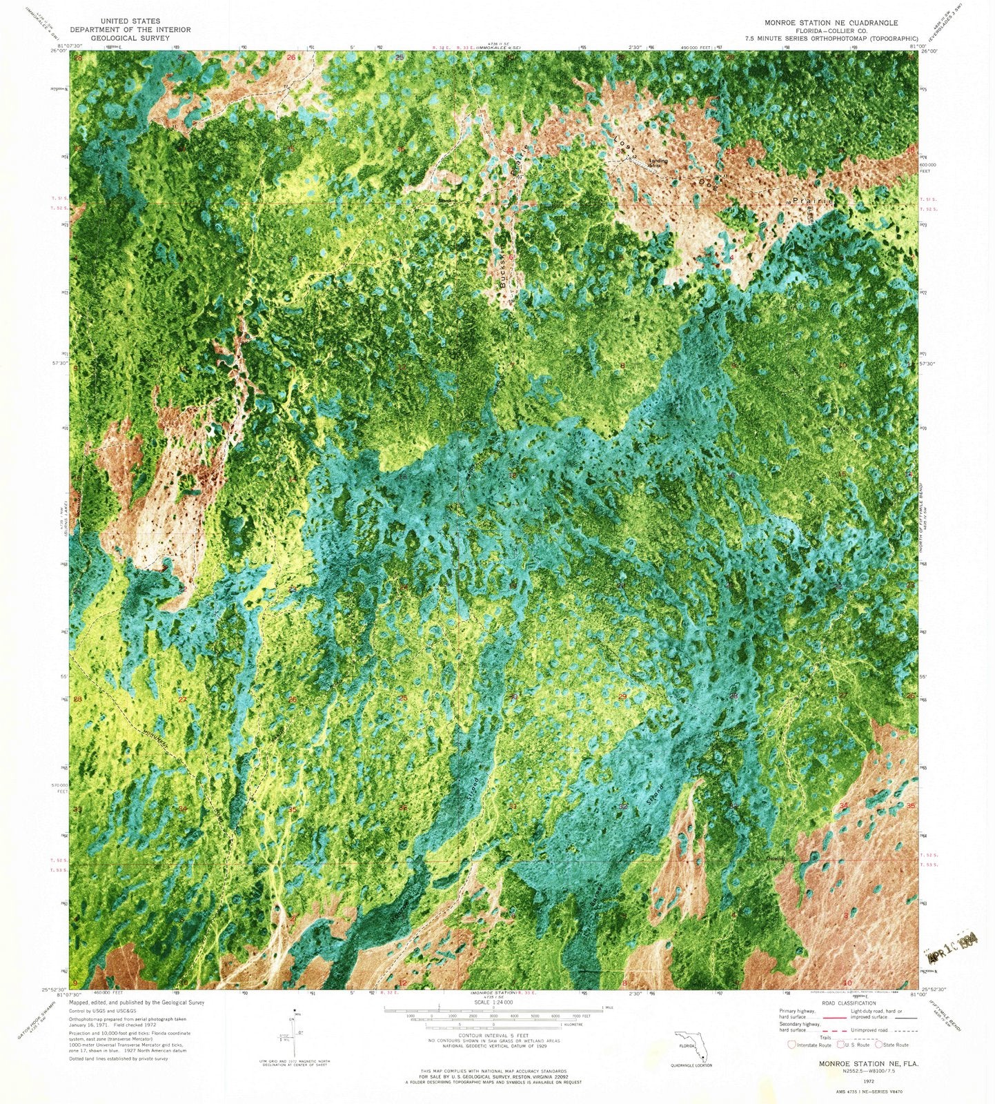 1972 Monroe Station, FL - Florida - USGS Topographic Map