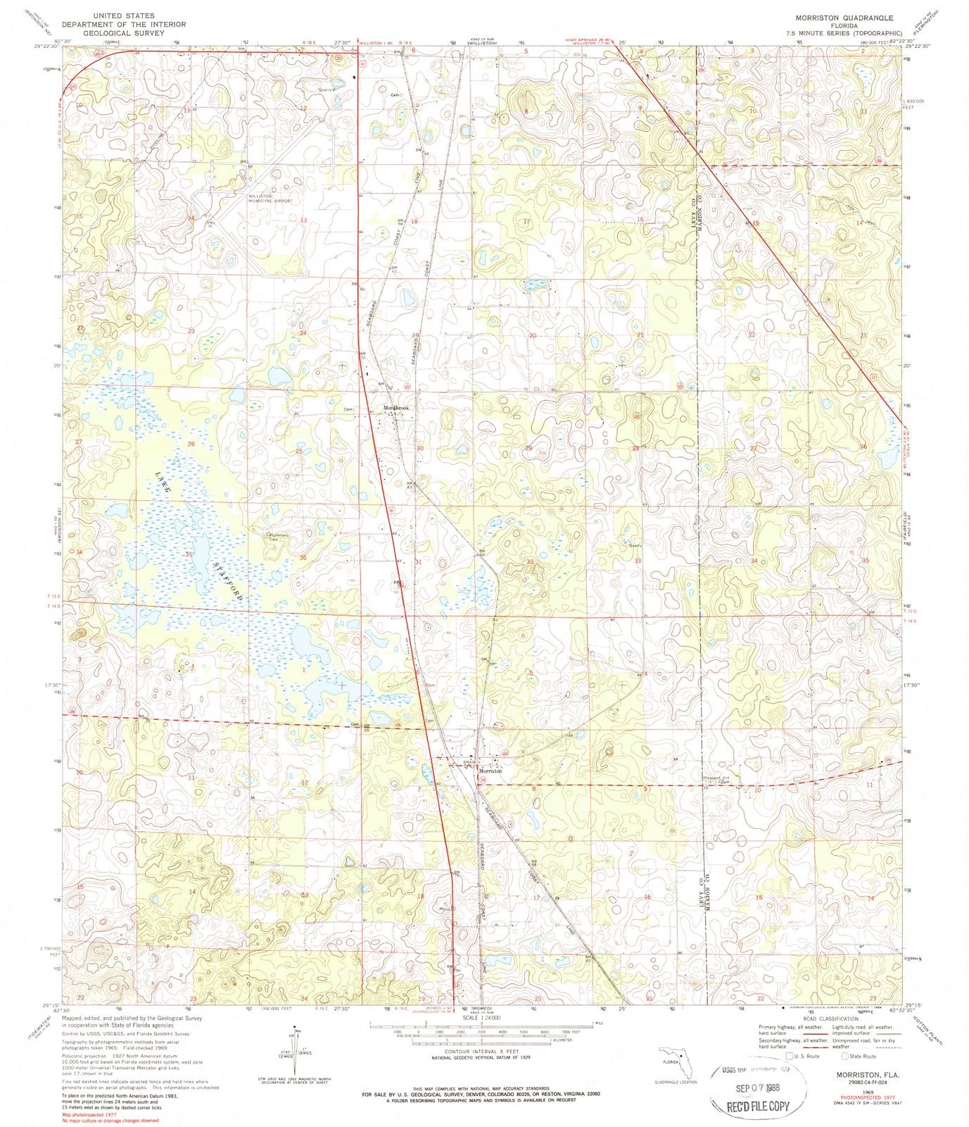 1969 Morriston, FL - Florida - USGS Topographic Map
