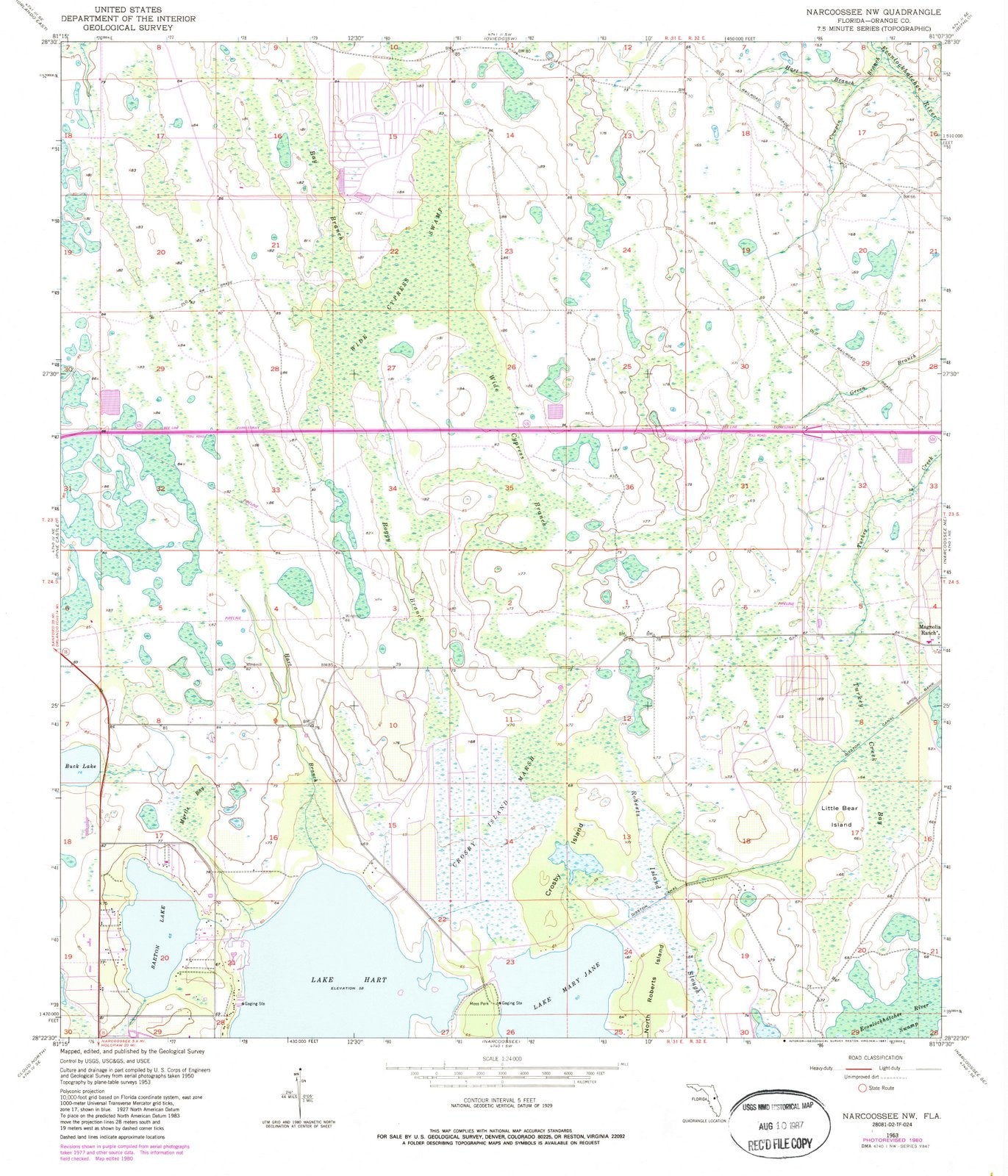 1953 Narcoossee, FL - Florida - USGS Topographic Map v2