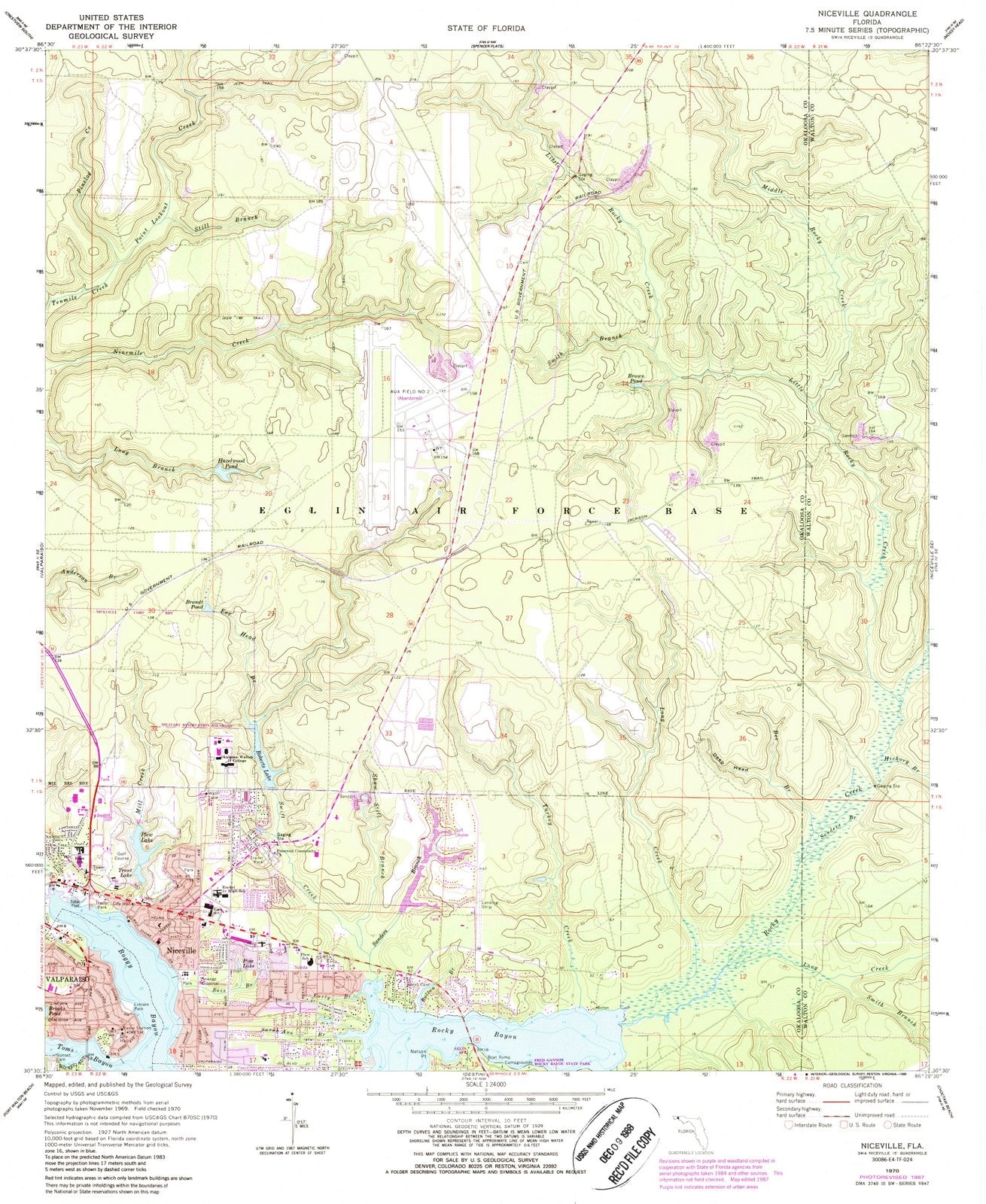 1970 Niceville, FL - Florida - USGS Topographic Map v2
