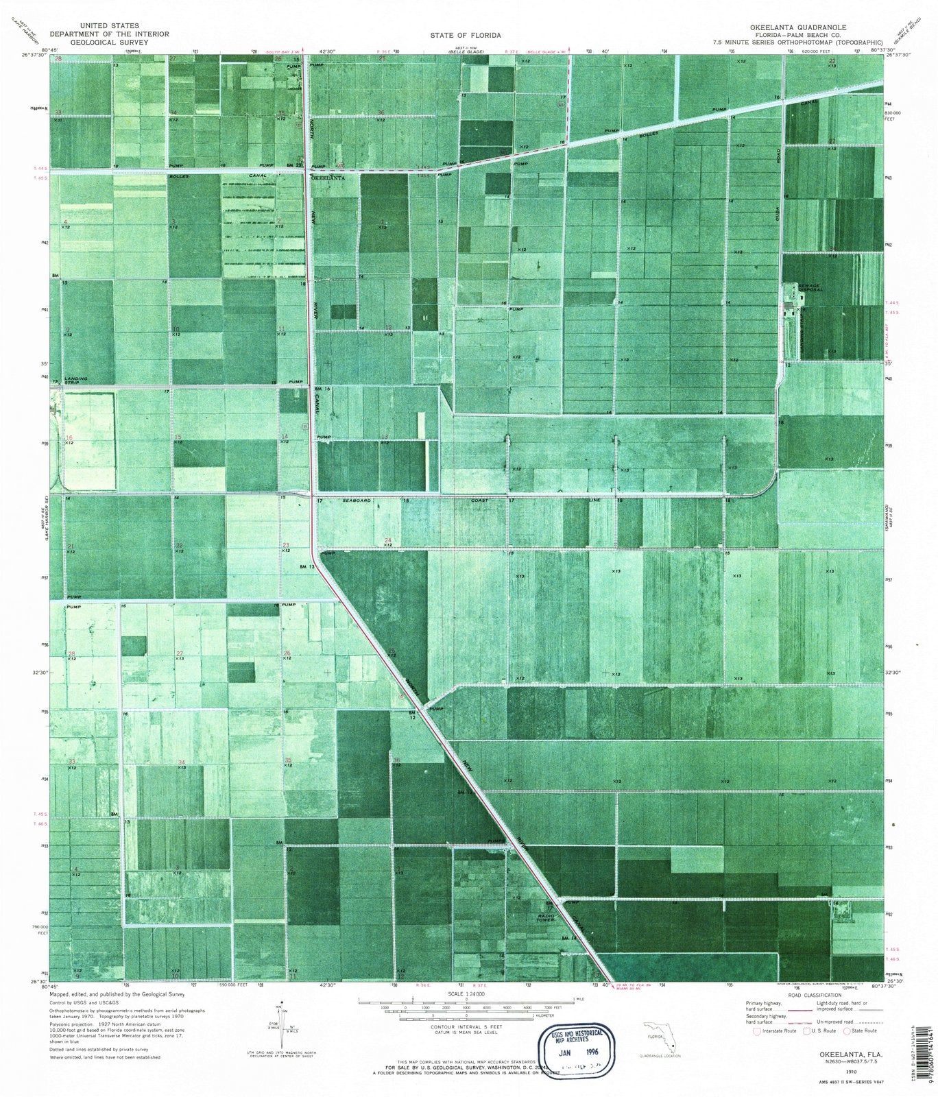 1970 Okeelanta, FL - Florida - USGS Topographic Map
