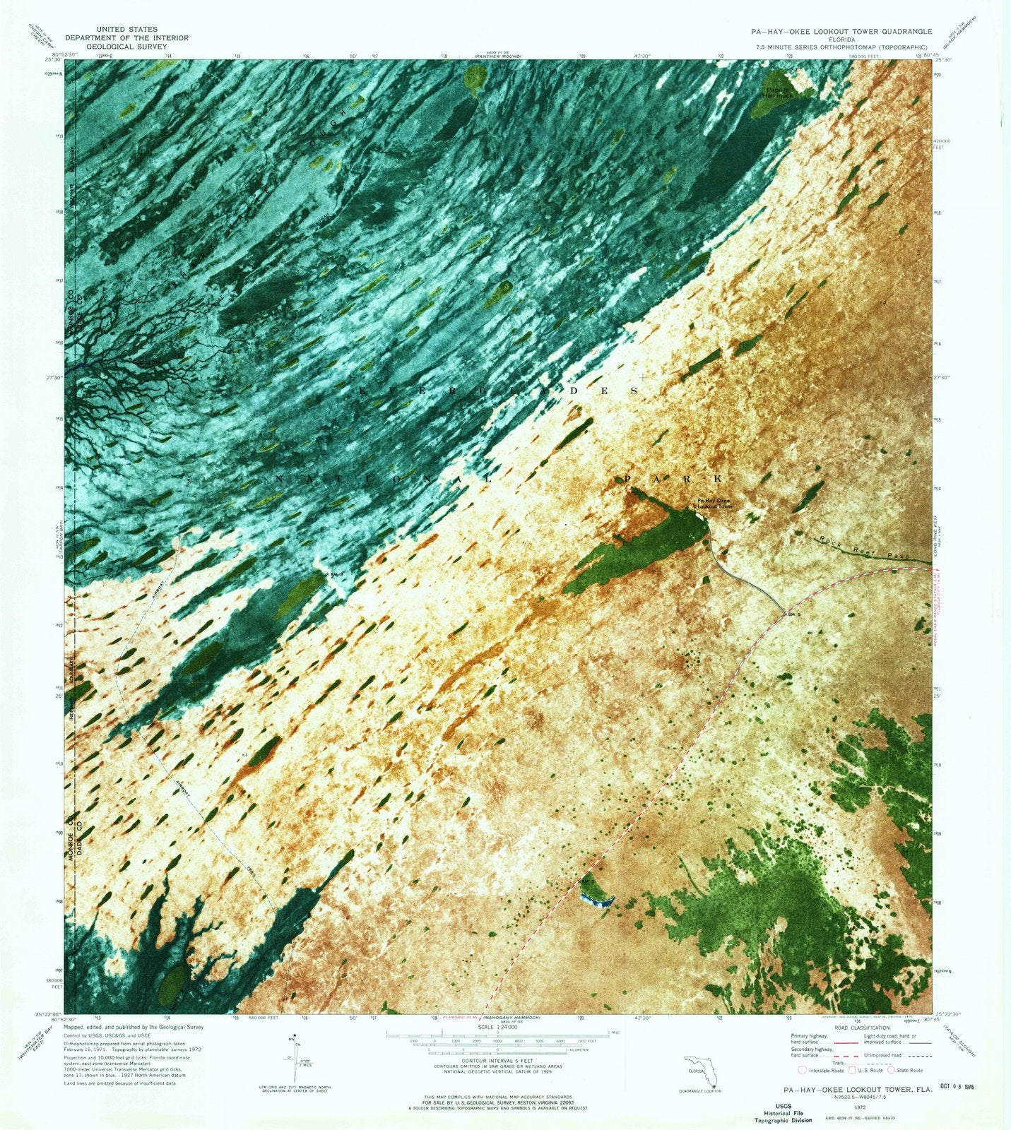 1972 Pa Hay Okee Lookout Tower, FL - Florida - USGS Topographic Map