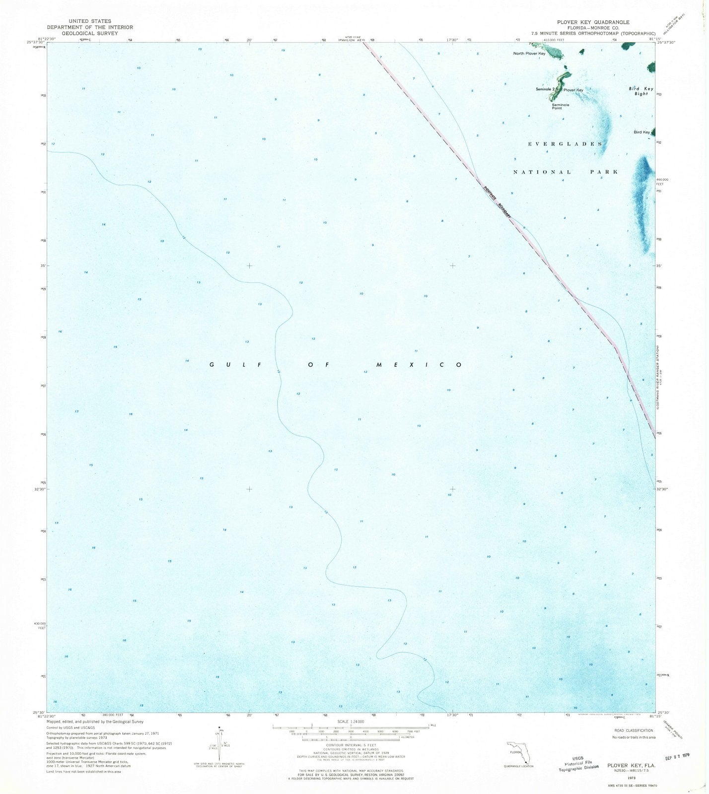 1973 Plover Key, FL - Florida - USGS Topographic Map