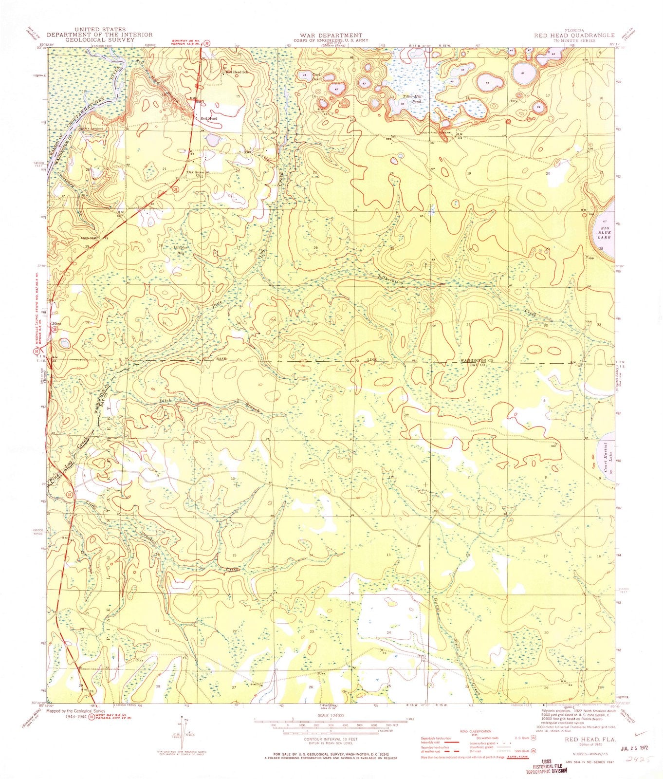 1945 Red Head, FL - Florida - USGS Topographic Map v2