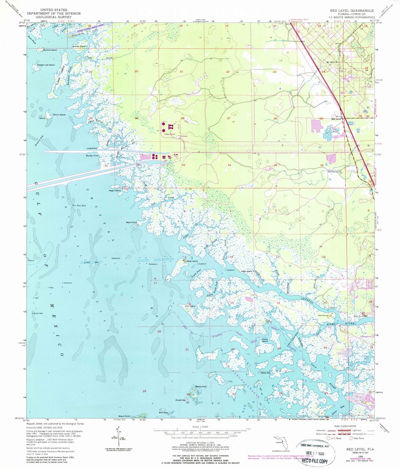 1954 Red Level, FL - Florida - USGS Topographic Map
