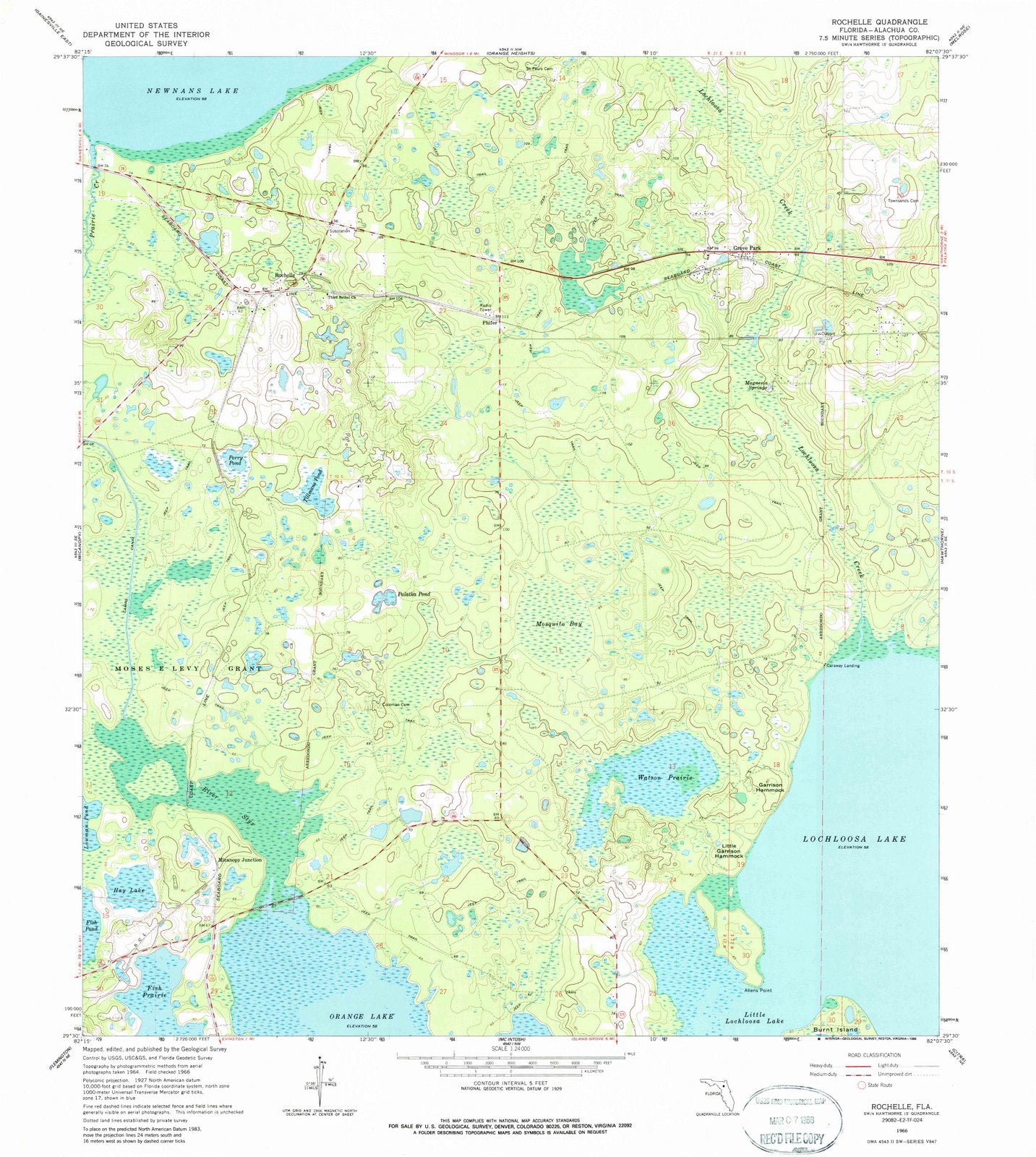 1966 Rochelle, FL - Florida - USGS Topographic Map