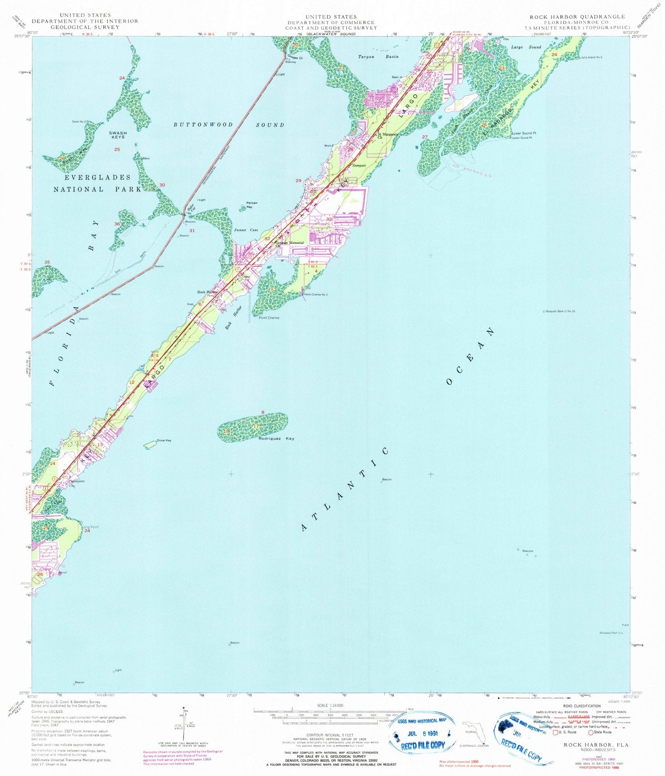 1947 Rock Harbor, FL - Florida - USGS Topographic Map