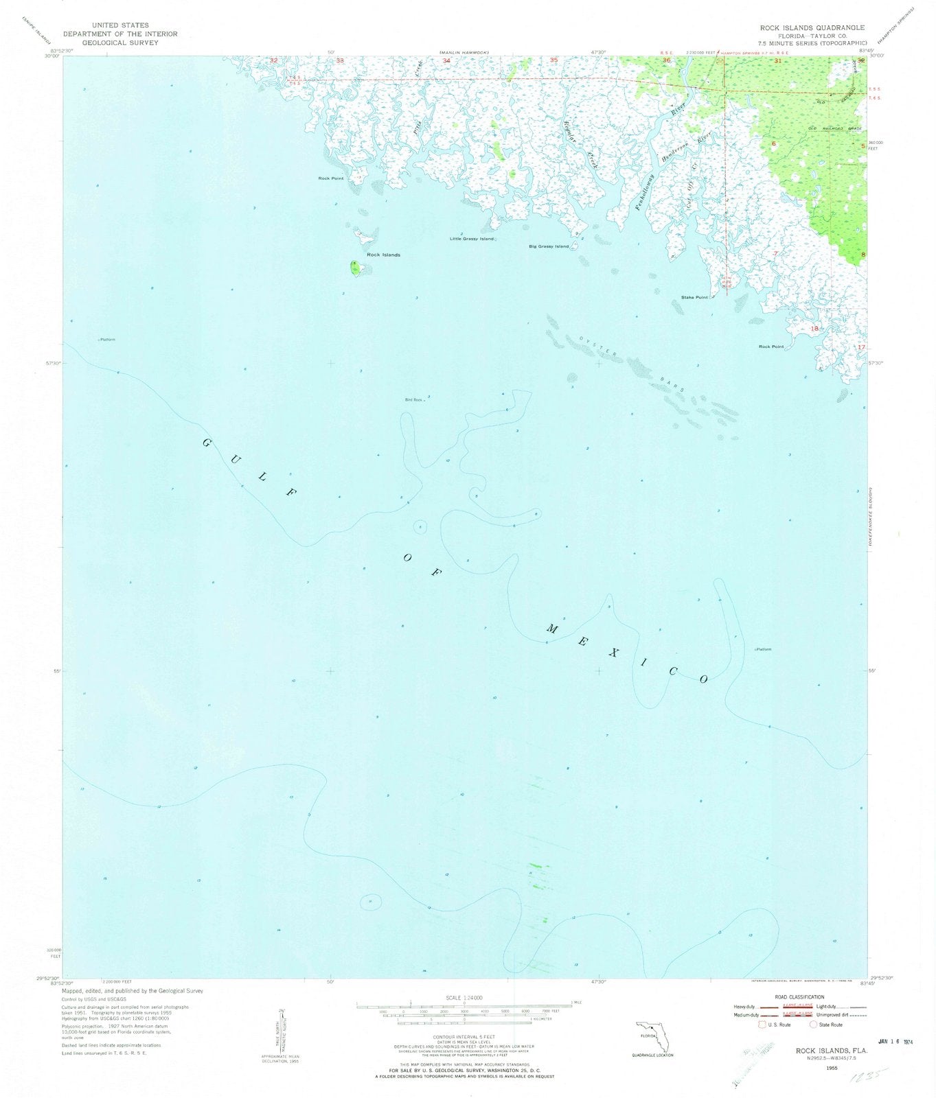 1955 Rock Islands, FL - Florida - USGS Topographic Map