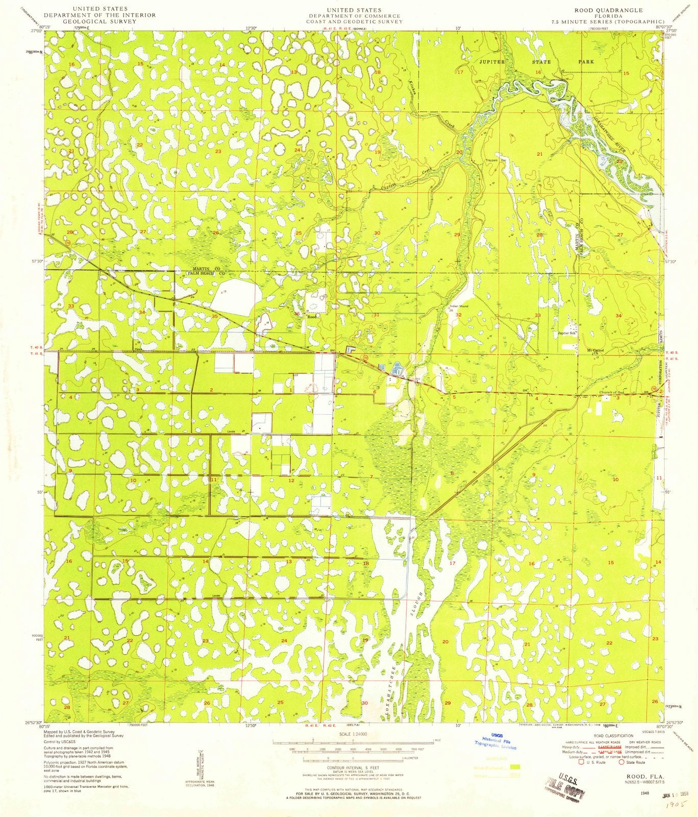 1948 Rood, FL - Florida - USGS Topographic Map