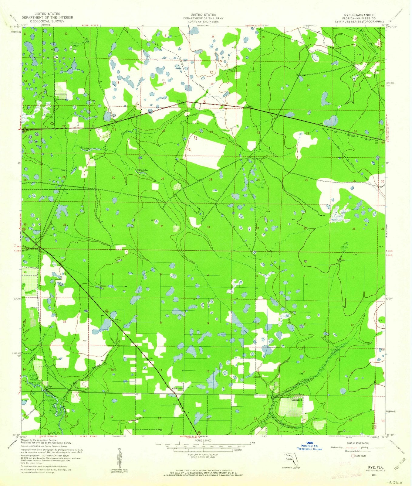 1944 Rye, FL - Florida - USGS Topographic Map v2