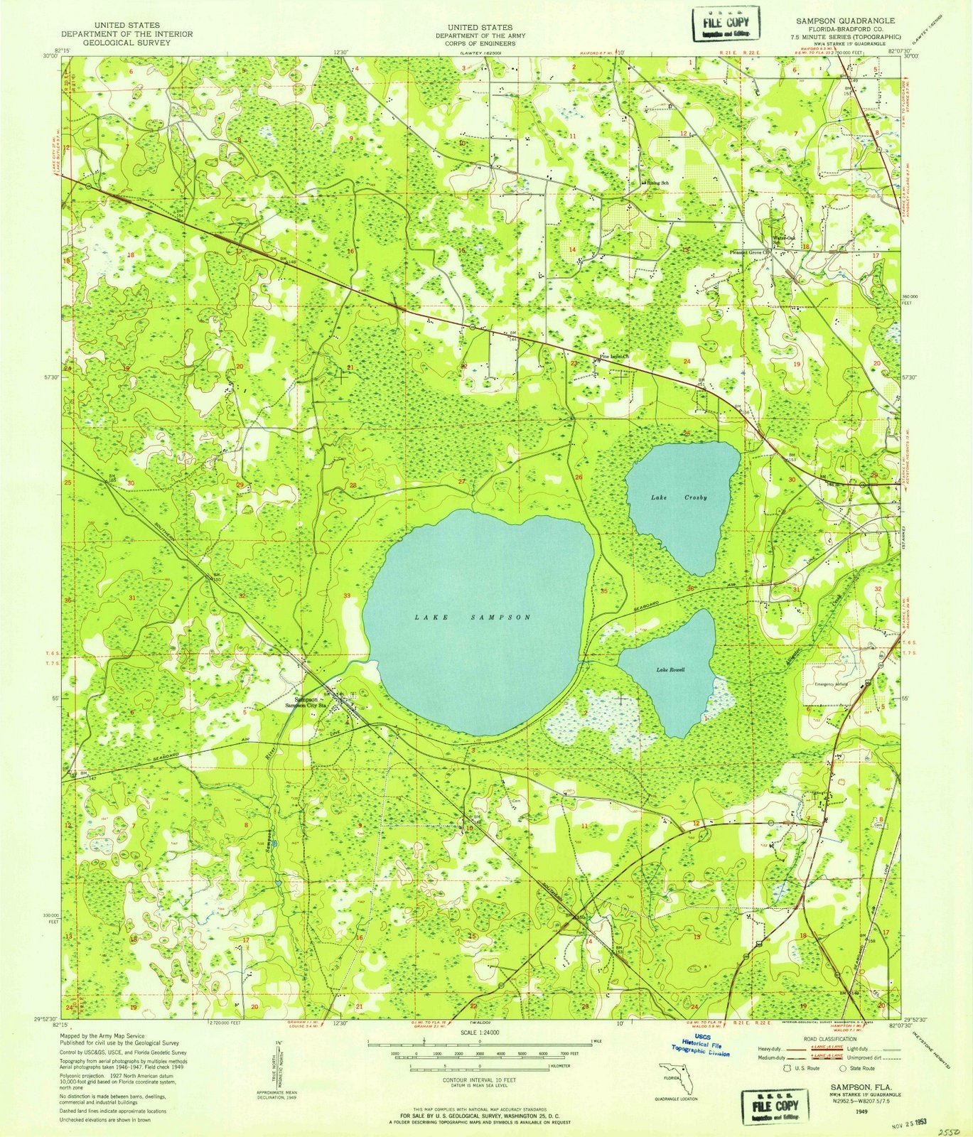 1949 Sampson, FL - Florida - USGS Topographic Map
