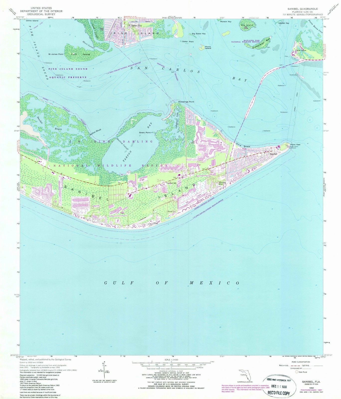 1958 Sanibel, FL - Florida - USGS Topographic Map