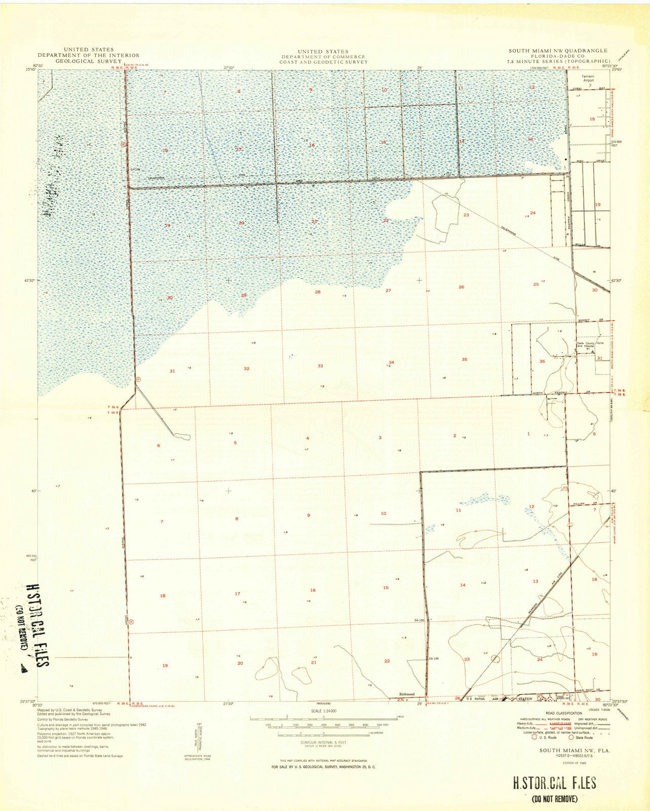 1949 South Miami, FL - Florida - USGS Topographic Map