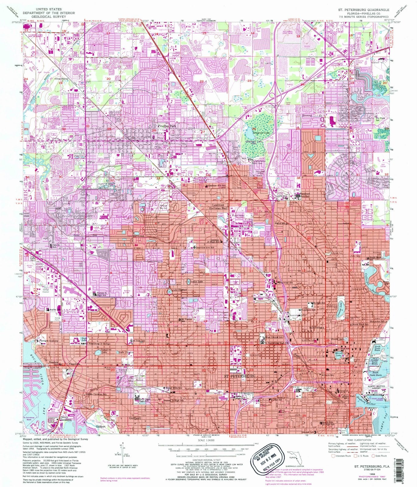 1956 St. Petersburg, FL - Florida - USGS Topographic Map