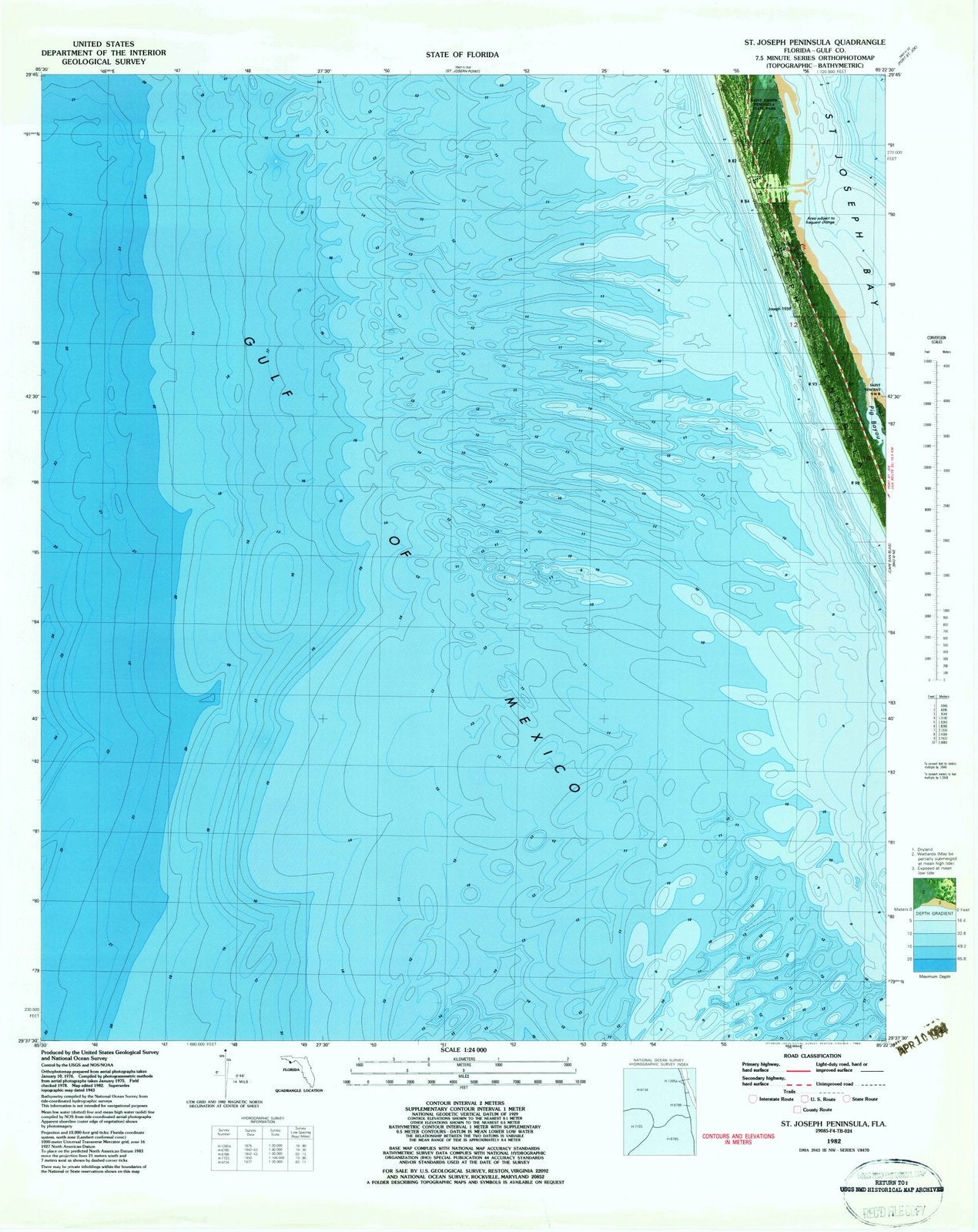 1982 St. Joseph Peninsula, FL - Florida - USGS Topographic Map