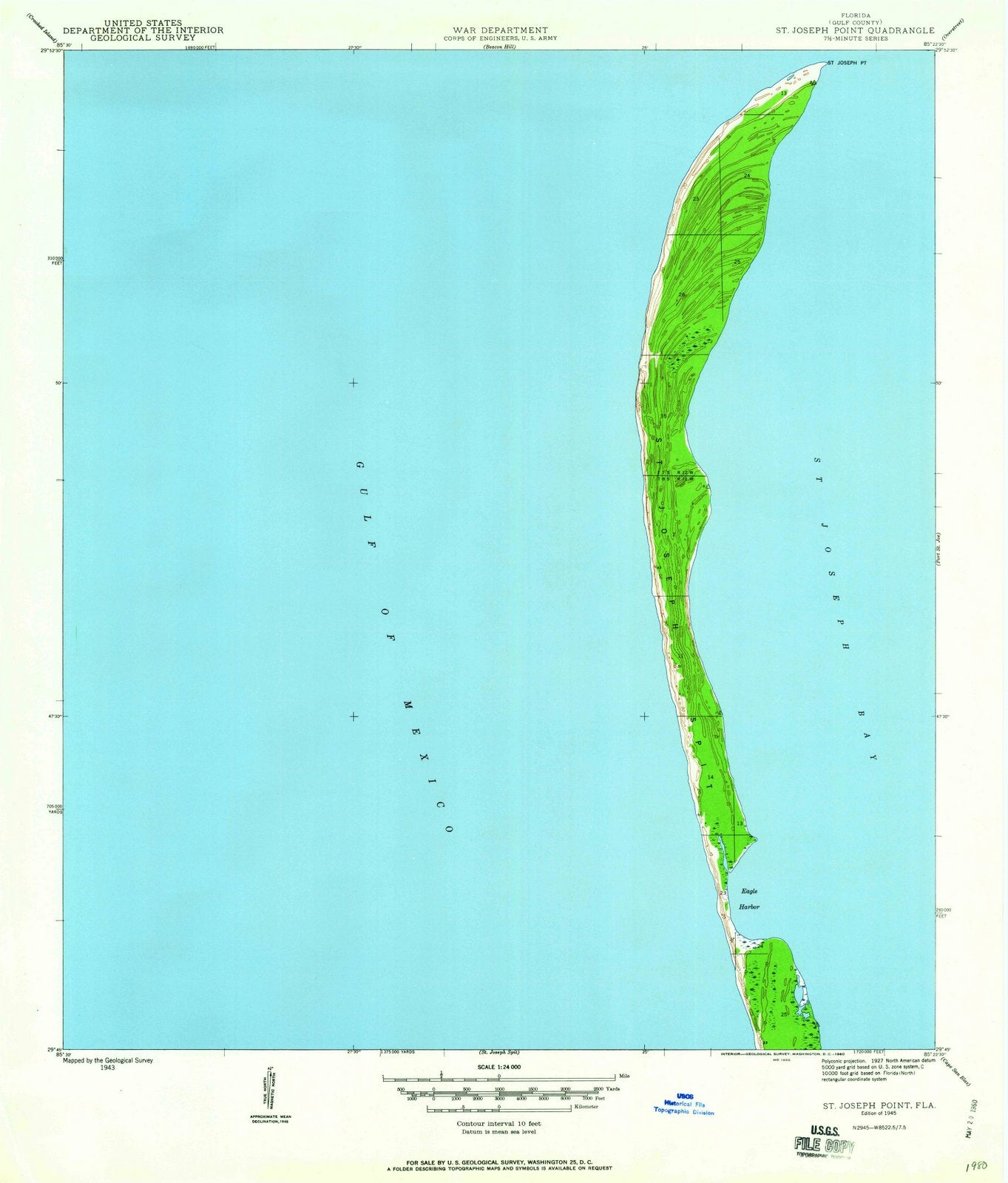 1945 St. Joseph Point, FL - Florida - USGS Topographic Map v2