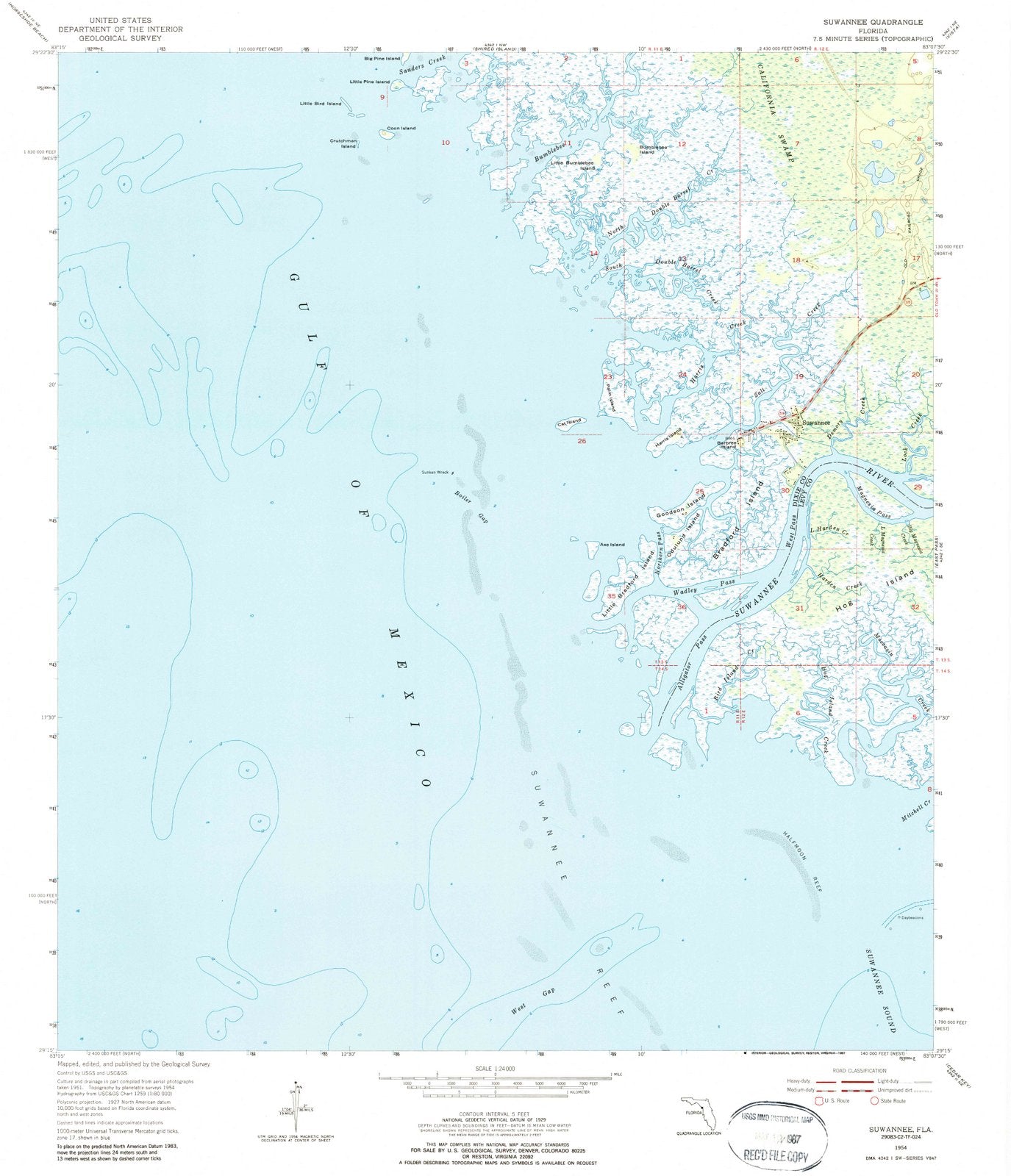 1954 Balance of Suwannee County, FL - Florida - USGS Topographic Map