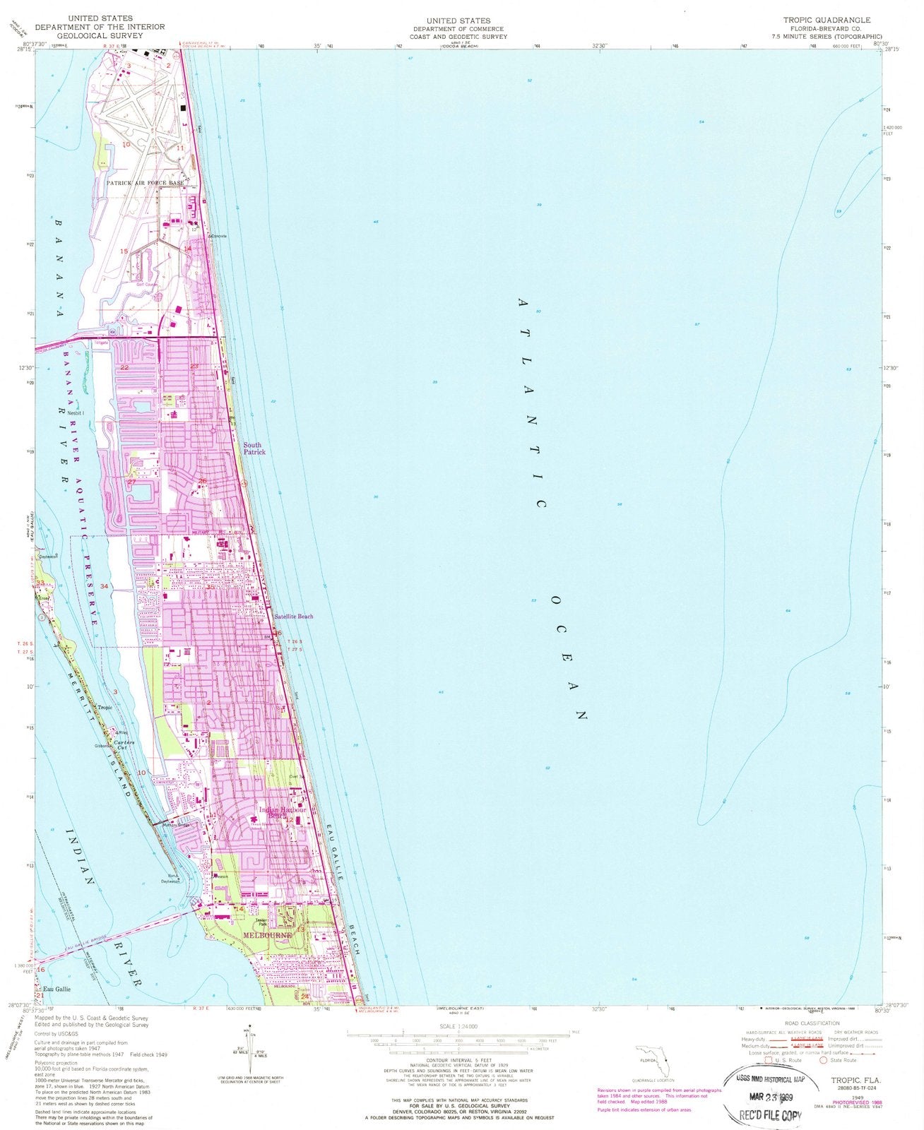 1949 Tropic, FL - Florida - USGS Topographic Map