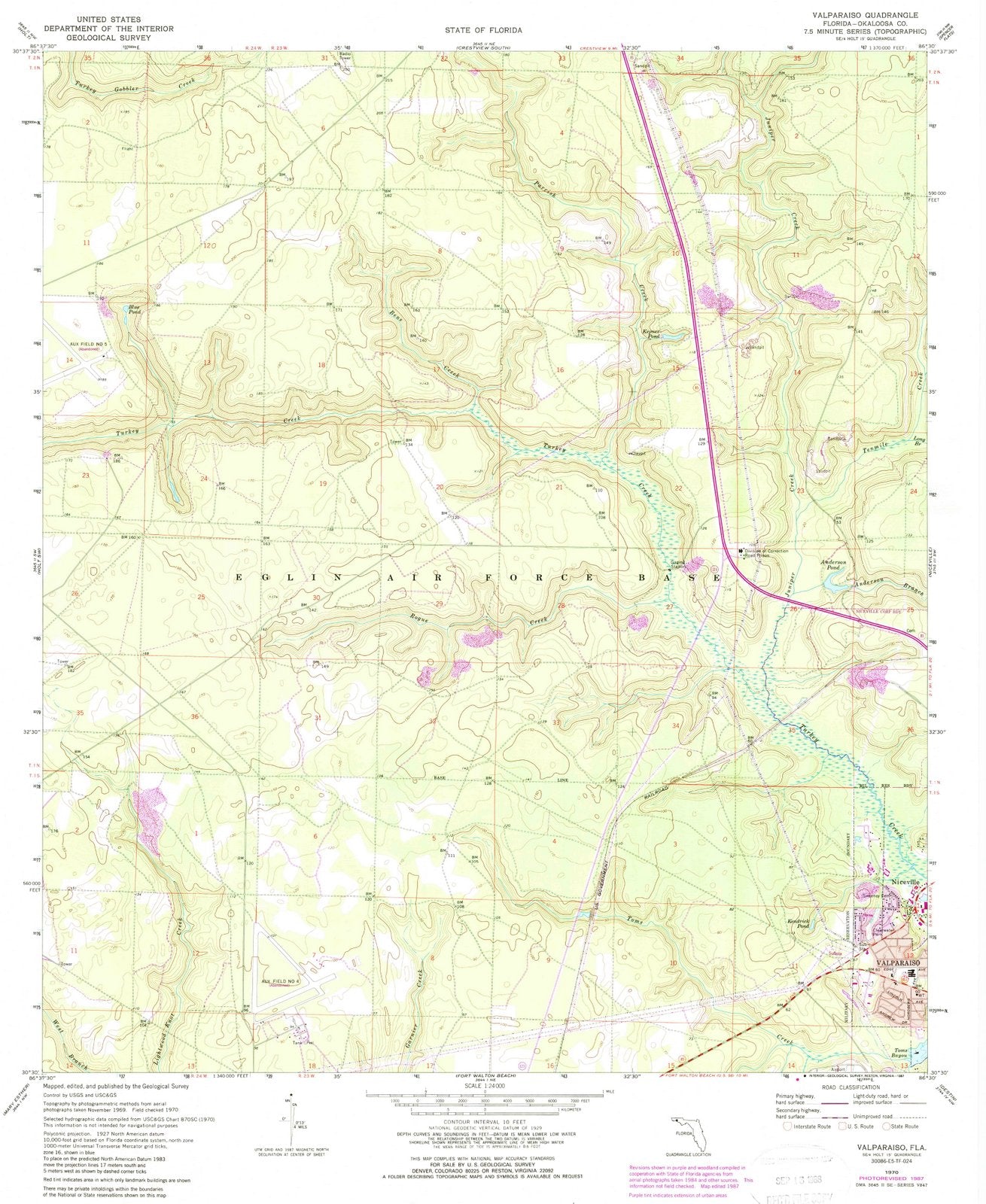 1970 Valparaiso, FL - Florida - USGS Topographic Map