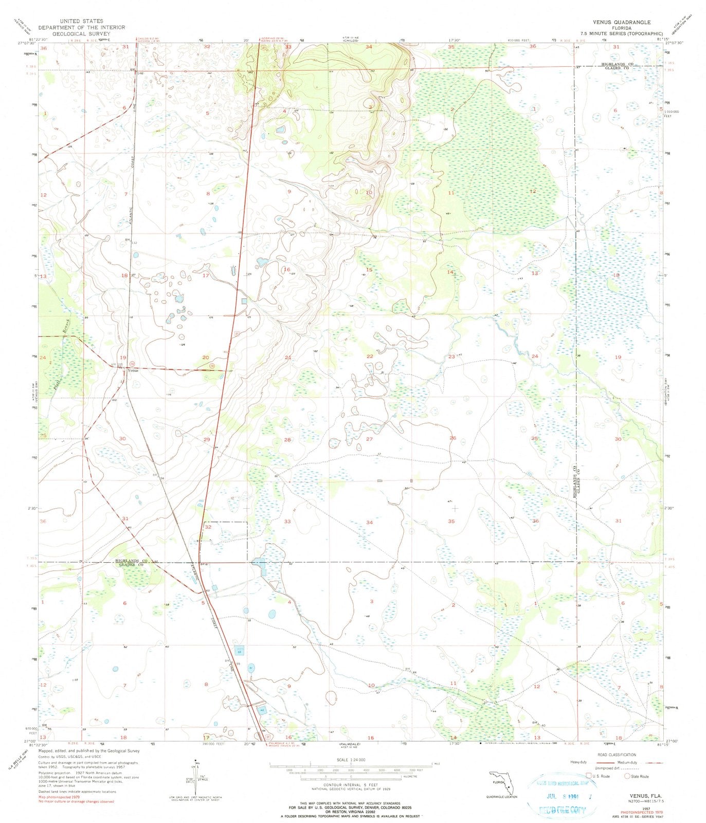 1957 Venus, FL - Florida - USGS Topographic Map v2